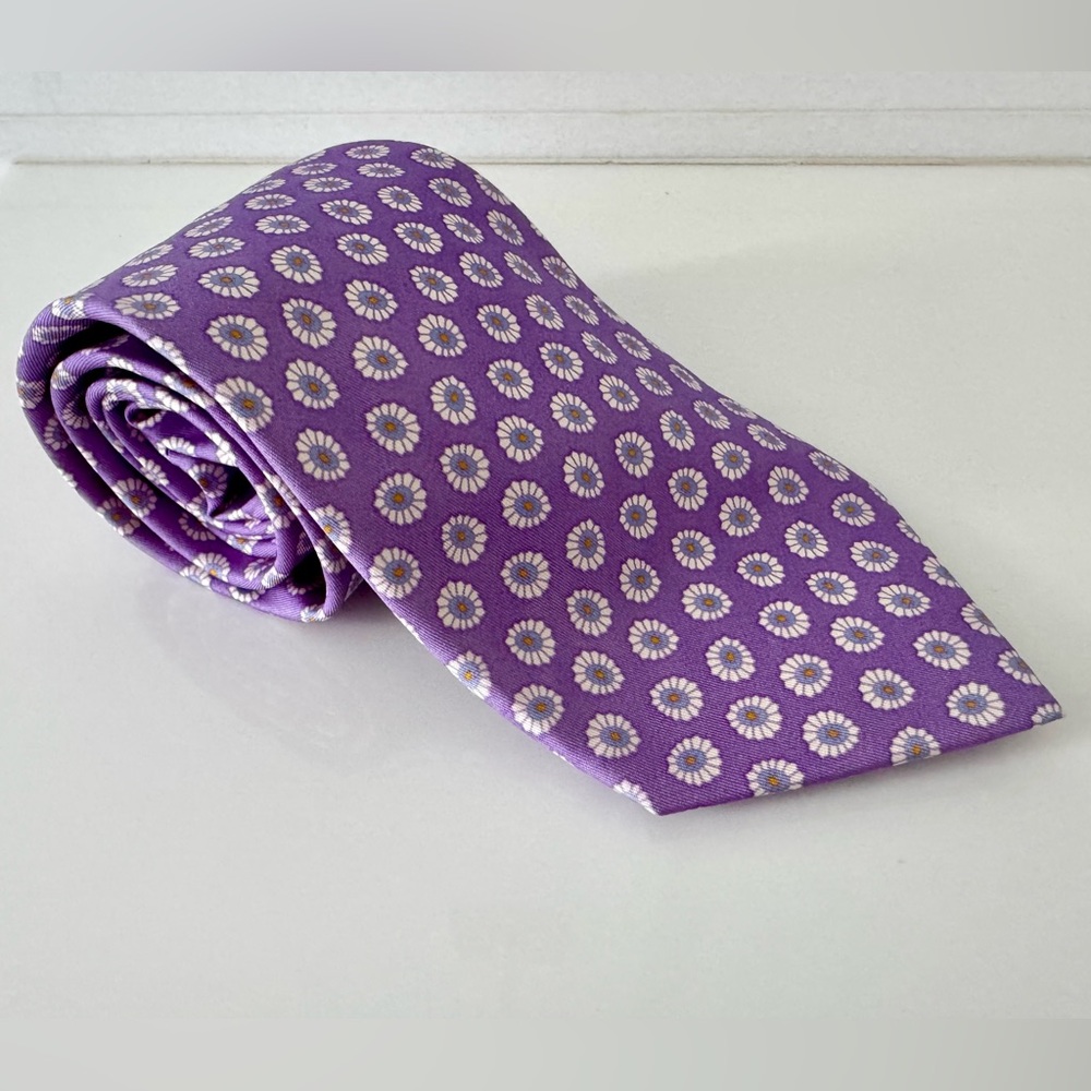 Purple Floral Silk Tie
